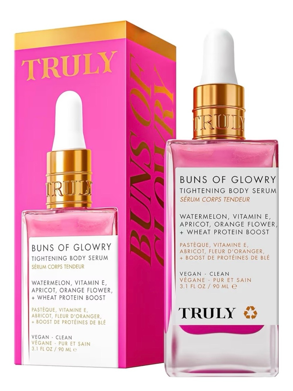 TRULY Buns of Glowry Tightening Body Serum - Pink & Gold